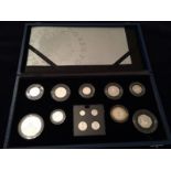 UK 2006 The Queen's 80th Birthday Collection 13 silver coin set including Maundy Coins