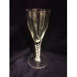 Georgian Ale glass with an air and an opaque twist stem 1760 - 1780 (Possibly with a new foot)