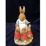 Mrs Rabbit with Children 25 cm  by Border Fine Arts