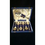 Boxed set of EPNS desert cutlery.