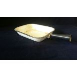 Enamel ware pan with handle.