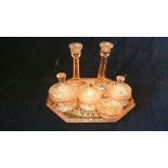 Pink glass Dressing Table Set