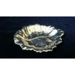 Hallmarked silver leaf 125 x 145 mm trinket dish Birmingham 1971/1972