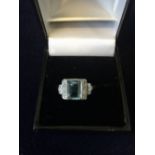 18ct Aquamarine and Diamond Ring