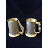 Two Pewter Tankards