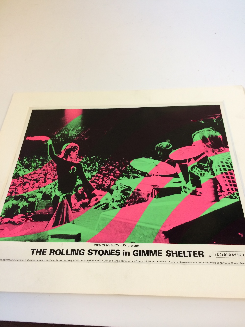 A Gimme Shelter Rolling Stones Original Lobby Card (Very Rare) 10" x 8"