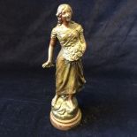 Spelter Figure Bataille de Fleurs par Ruffony