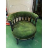 Small Incidental velvet covered chair.