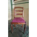 Small Mahogany Chair with plum velvet seat