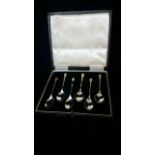 Boxed hallmarked silver spoons Birmingham 1957/1958