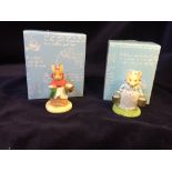 Two Boxed Beatrix Potter Figures by Border Fine Arts Mrs Rabbit and Aunt Pettitoes