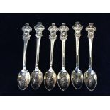 Six collectable Rolex Bucherer Spoons stamped B 100 12