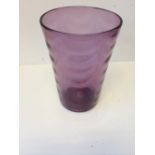 Scarce Whitefriars Amethyst wave ribbed tumbler with the shape designed by Marriot Powell 200 mm