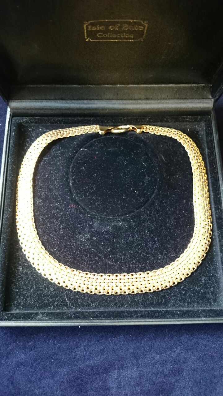 Boxed Italian 8k gold on .925 silver necklace