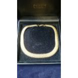 Boxed Italian 8k gold on .925 silver necklace