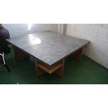 Zinc topped coffee table by Conran 120cm x 120 cm and 39 cm tall