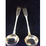 Pair of solid silver ladles