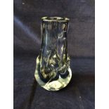 Whitefriars Lilac scarce cased in clear glass Knobbly vase designed by William Wilson & Harry Dyer