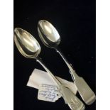 Desert Spoon by George Jamieson and a spoon by Peter BAteman dated 1808/9