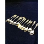 13 Lebanese solid silver, filigree handle coffee spoons