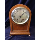 German Eight Day Mantle Clock in Oak