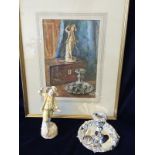 Still Life Painting of a Statuette of a Little Boy, Tea Caddy and silver candlestick by James