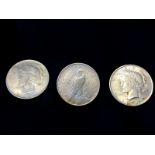 Three silver dollars 1922/3