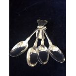 Four Shell pattern teaspoons Edinburgh 1795/6