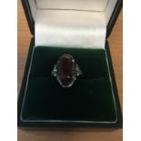 Antique silver and garnet ring