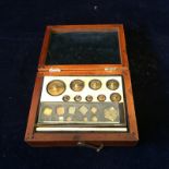 Early Mahogany Boxed Diamond Weights