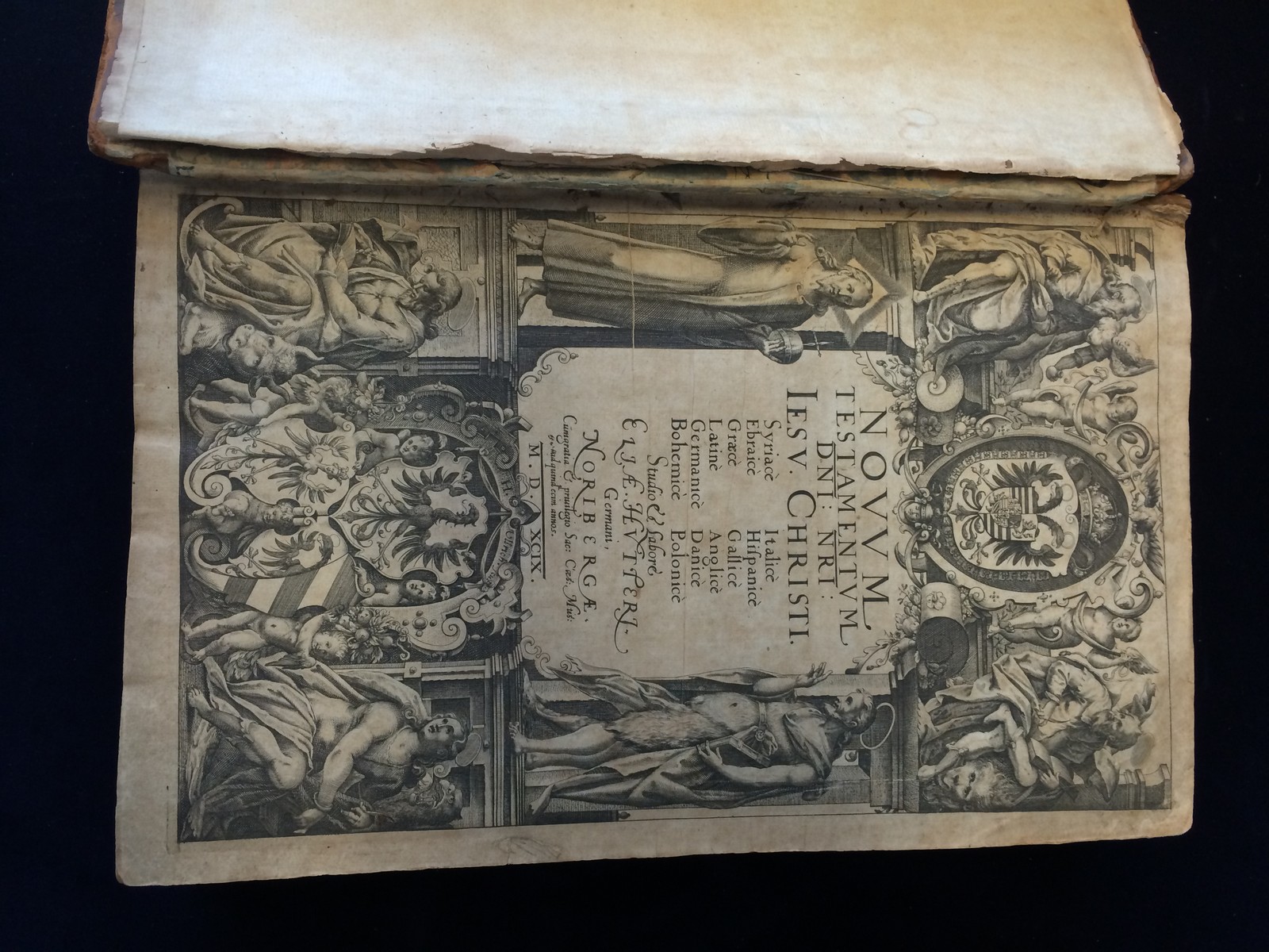 "The Elias Hutter Polyglot Bible" - both volumes, first edition printed 1599.  The New Testament