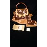 Luis Vuitton "Monogram Cherry Blossom" matching Bag and Purse.  Purse is unused, bag very near