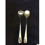4 1/2" Lebanese solid silver filigree handled spoon and fork