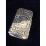 A small silver cigarette case Hallmarked Chester 1895