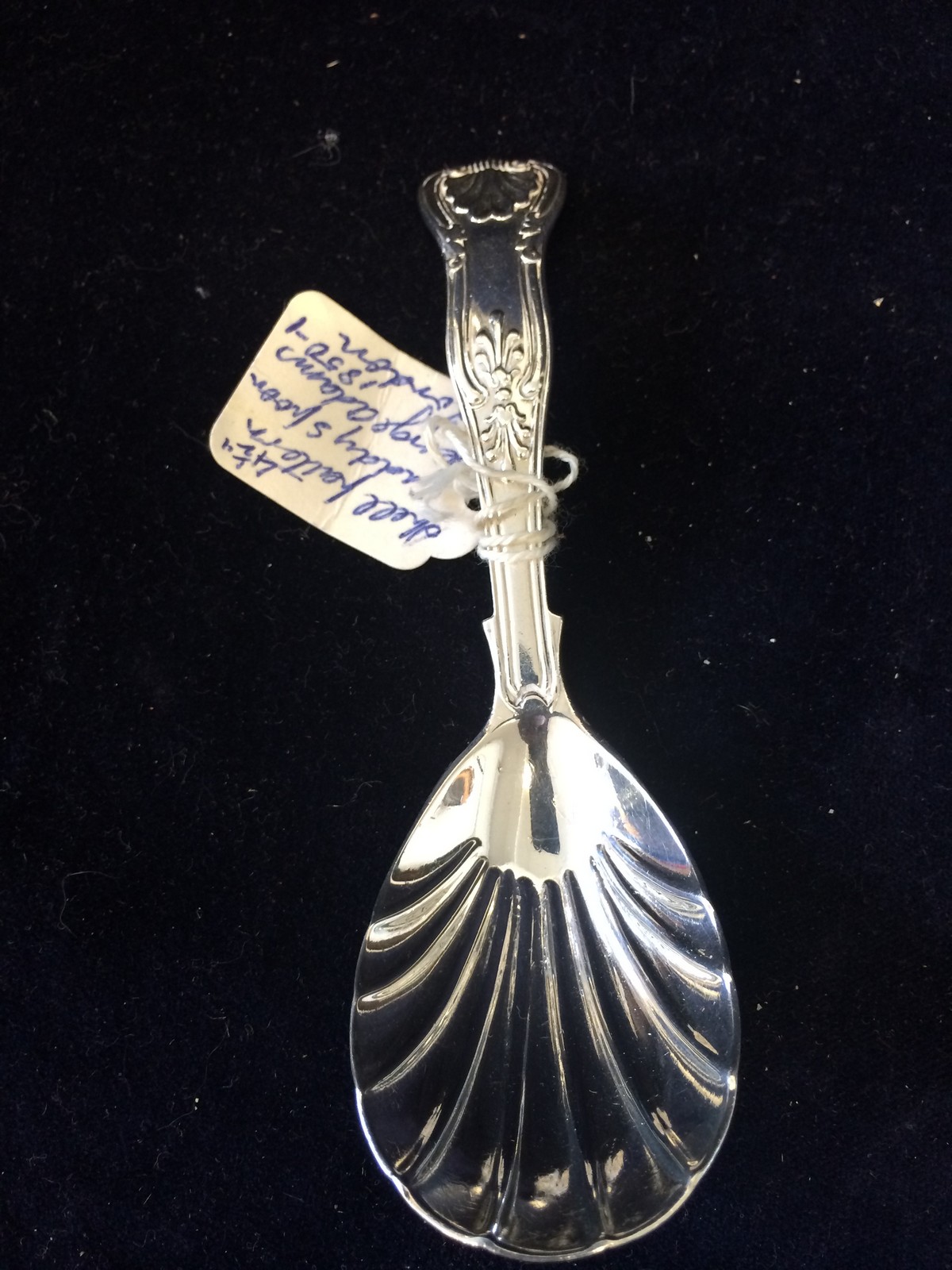 A Shell pattern caddy spoon by George Adams 1850/1