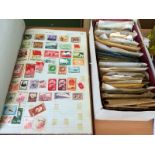 A selection of mainly overseas stamps and an album