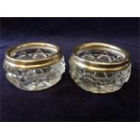 Two silver topped cut glass bowls. Hallmarked Chester