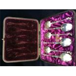 A Boxed set of ornate silver apostle spoons