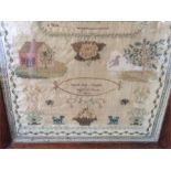 An antique sampler dated 1823 by Sarah Ann Chaplin Aged 13 years (35 cm x 29 cm) Featuring Eccl 12th