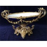 A beautiful blue and gilt table centre piece or fruit bowl (AF)