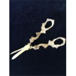 A pair of antique silver grape scissors