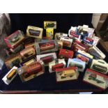 A box of assorted 'Times Gone By', MatchBox and Corgi cars etc