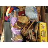 A large collection of Vintage dolls to include a Pelham puppet
