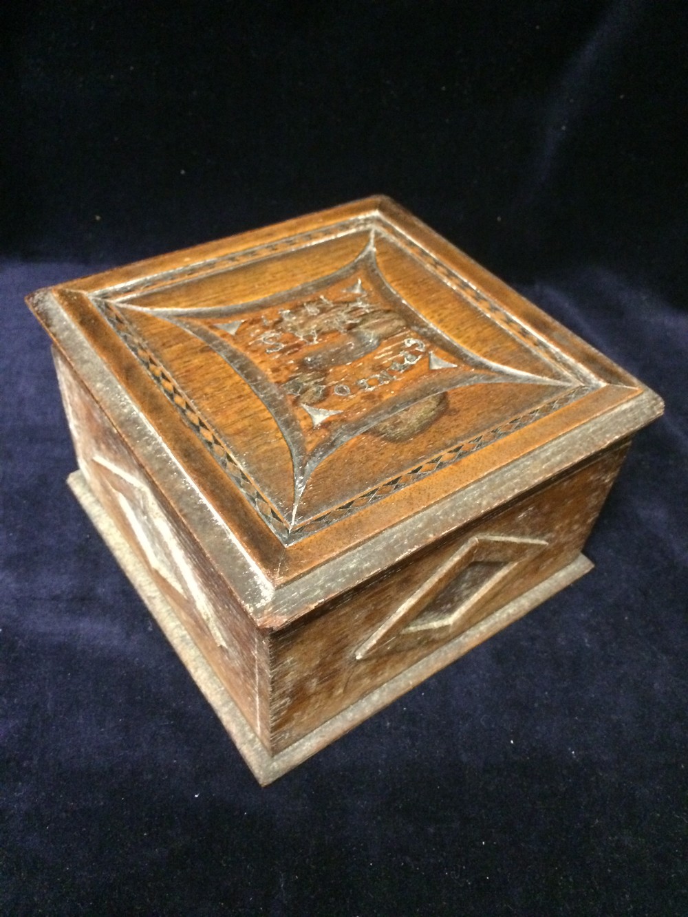 An oak carved box