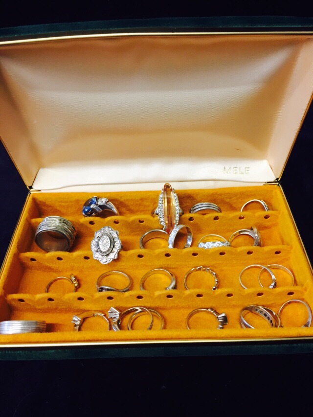 Box of silver rings