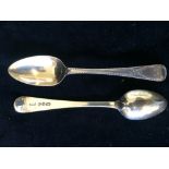 Pair of silver teaspoons by Stephen Adams 1817