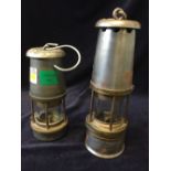 Two 'The Wolf Safety Lamp Co' safety lamps
