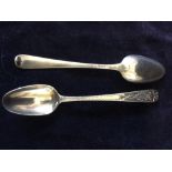 Pair of silver teaspoons (Indestinct mark)