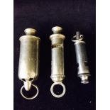 Three vintage ACME whistles