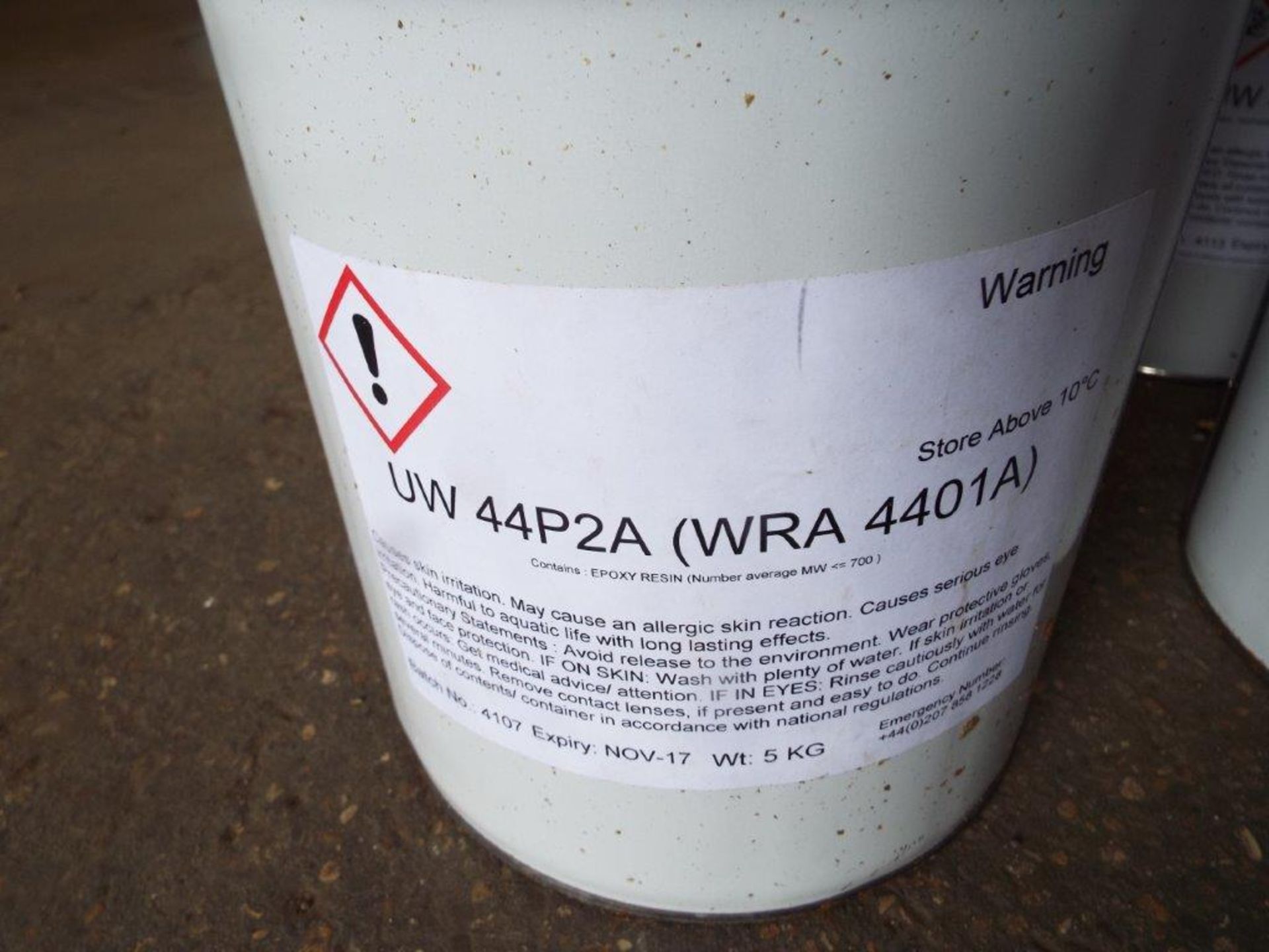 4 x Unissued 5Kg Drums of UW 44P2 Water Resistant Epoxy Resin - Image 2 of 4